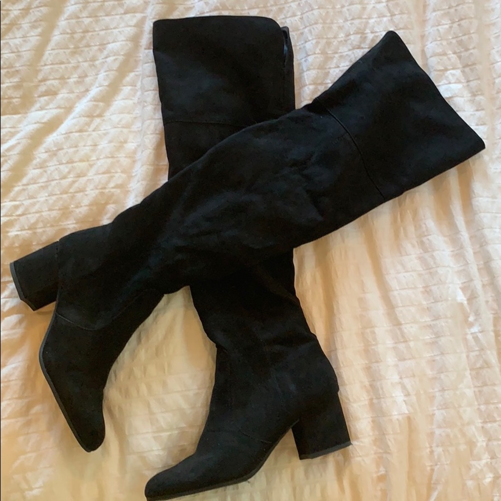 Sam Edelman - black suede knee high boots